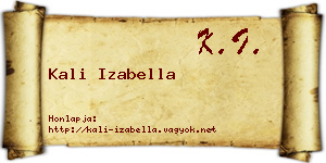 Kali Izabella névjegykártya
